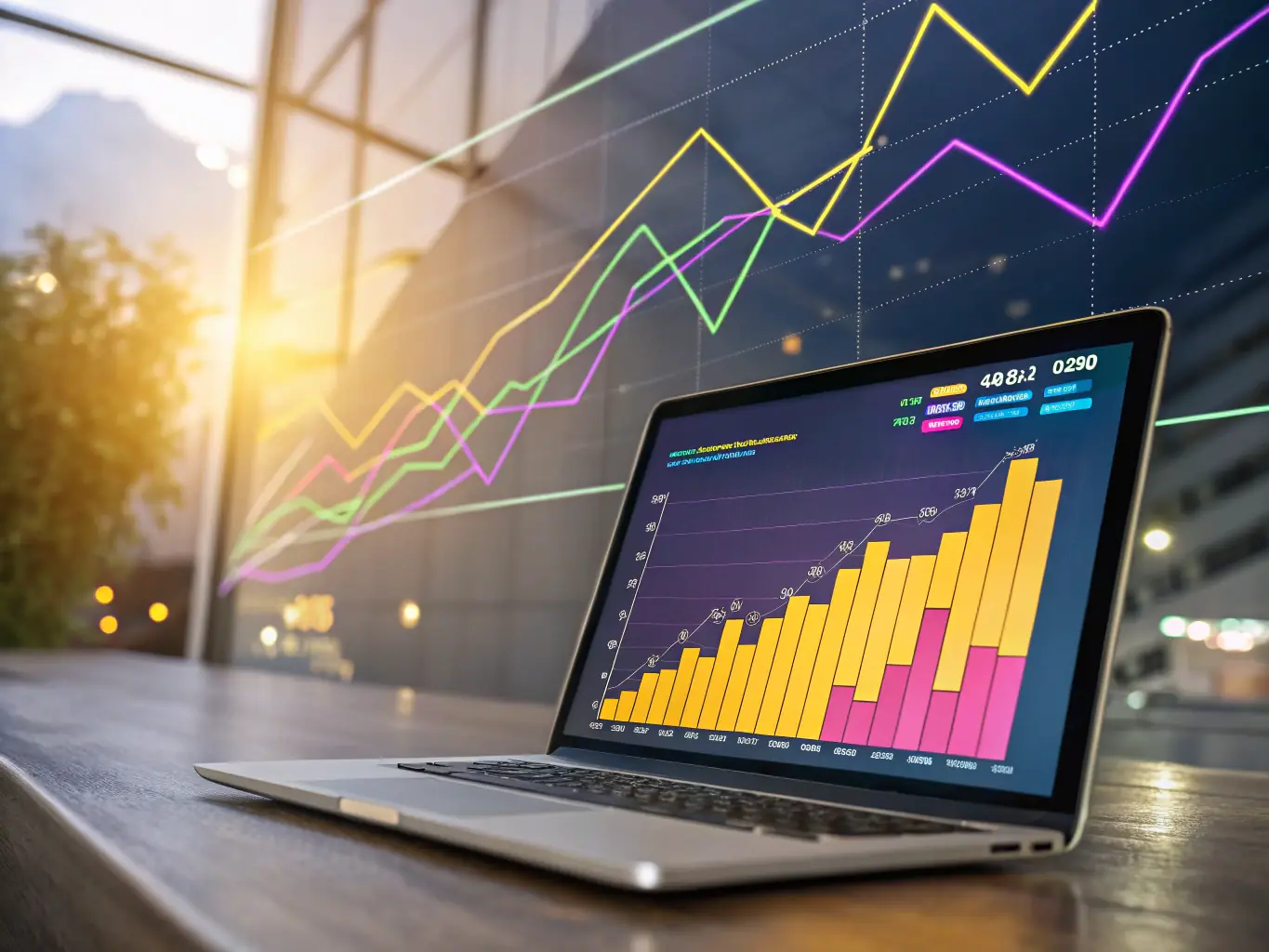 A visually appealing graphic illustrating increased website traffic and improved search engine rankings, representing the benefits of Dark Screens' SEO services.